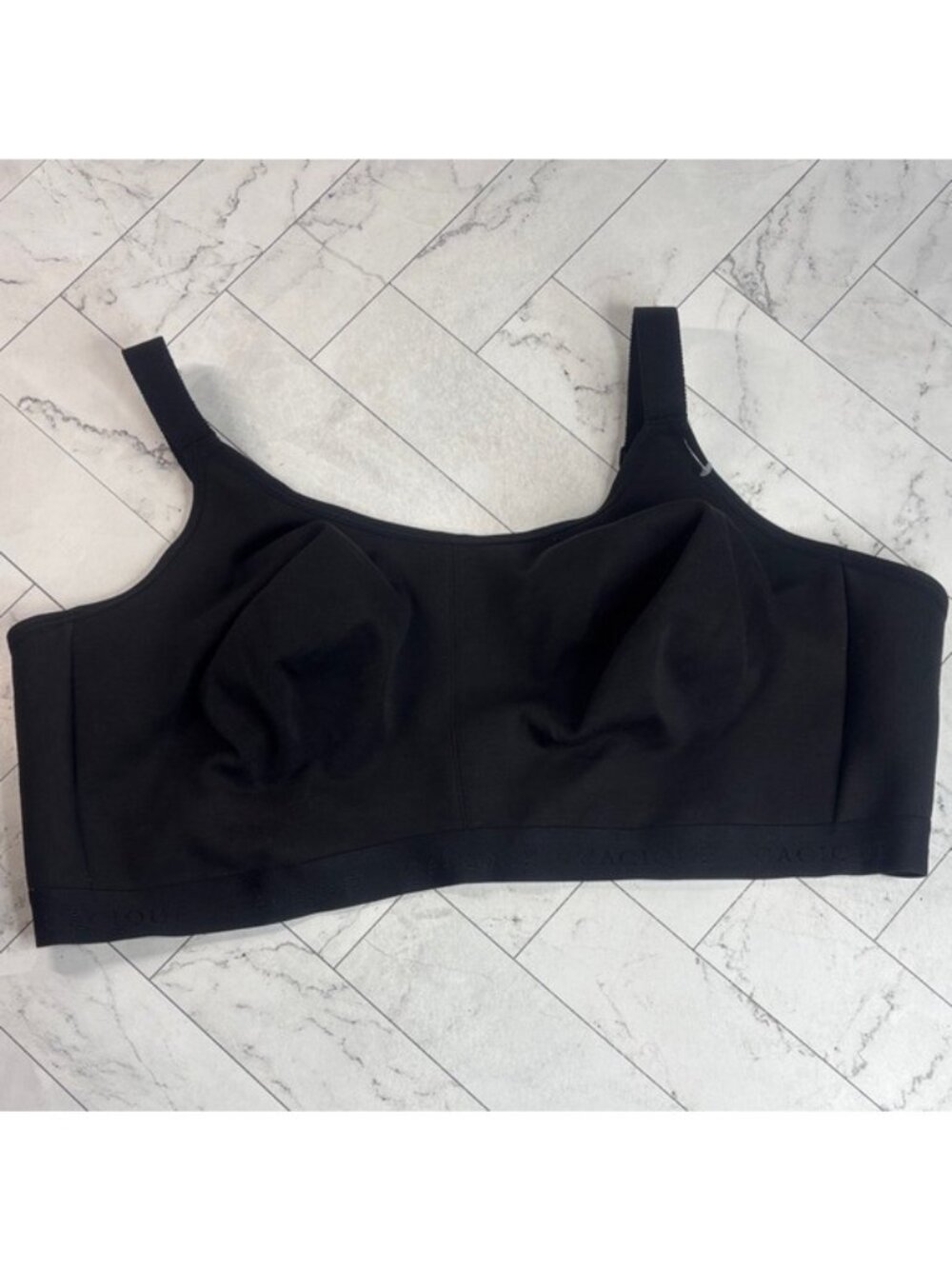 NWT Cacique Lane Bryant Womans Bra Black Cotton Unlined Scoop Back NO WIRE 50DDD